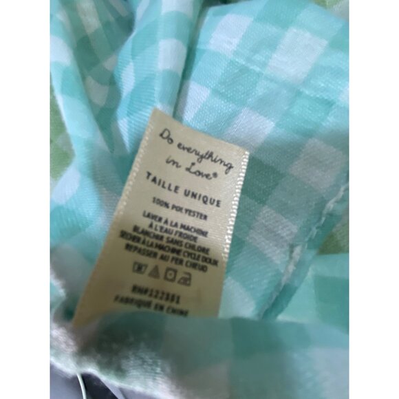 Green & White Gingham‎ Check Lightweight Open Kimono Tassels Beach  Plaid Boho - Picture 4 of 6